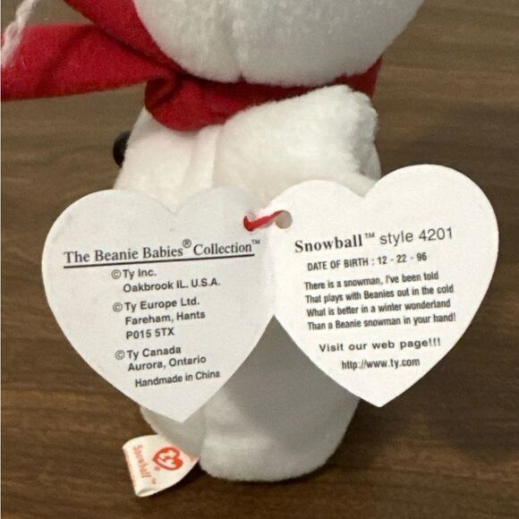 Festive Snowman Plush with Red Scarf and Black Hat - Picture 6 of 7